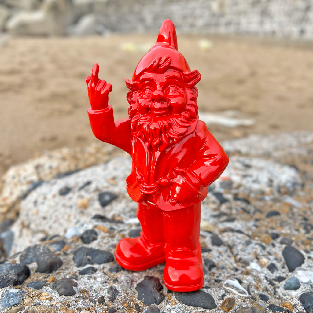 Red Middle Finger F**k You Garden Gnome 20cm