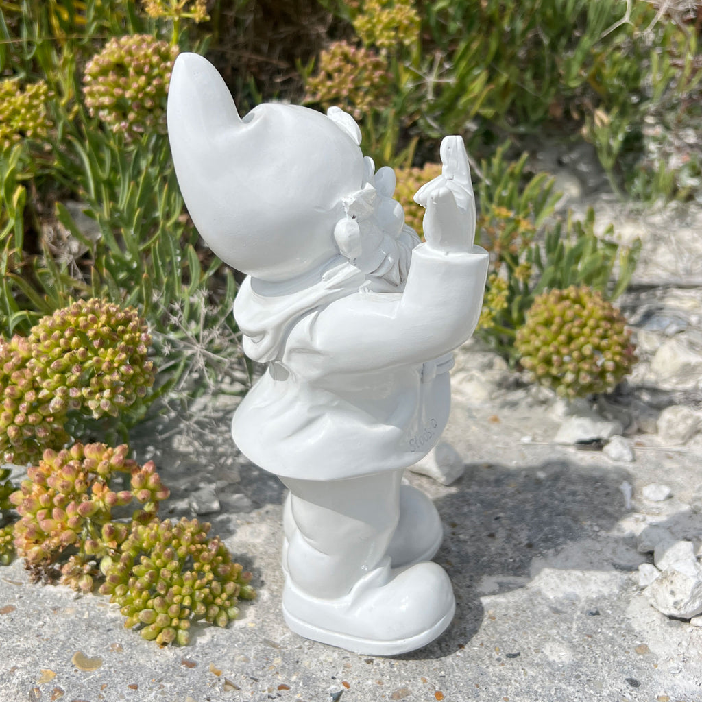 White Middle Finger F**k You Garden Gnome 20cm