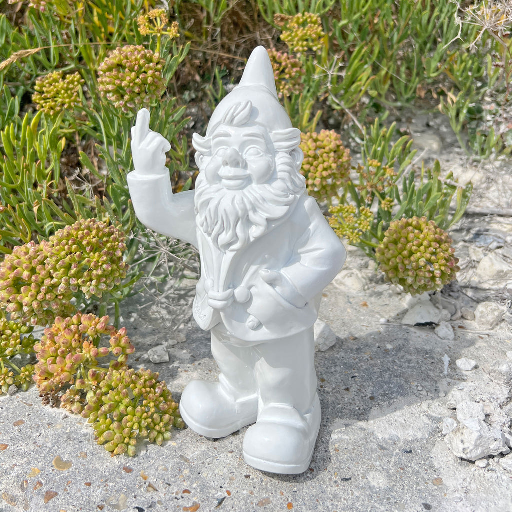 White Middle Finger F**k You Garden Gnome 20cm