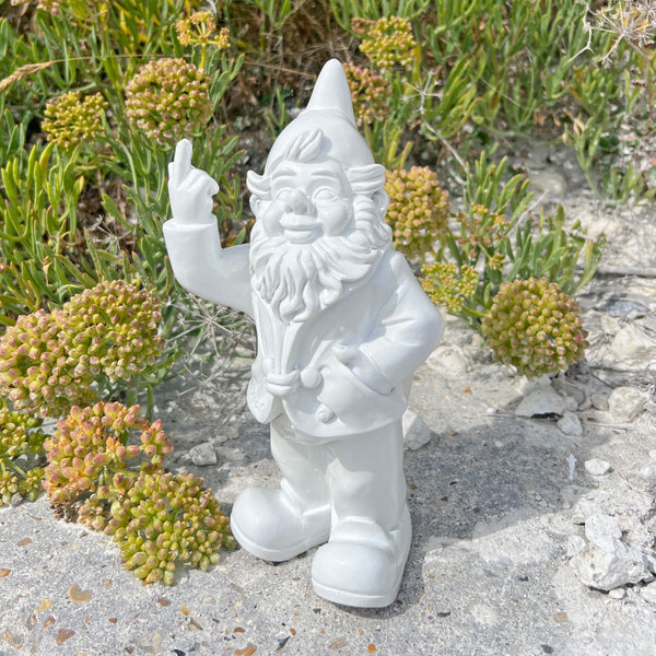 White Middle Finger F**k You Garden Gnome 20cm