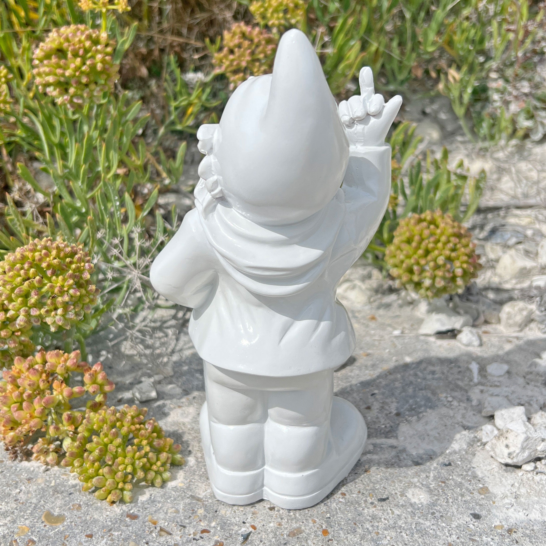 White Middle Finger F**k You Garden Gnome 20cm