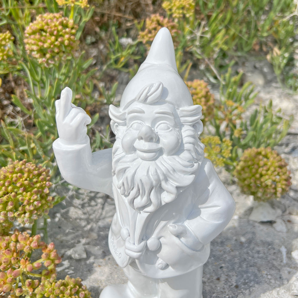 White Middle Finger F**k You Garden Gnome 20cm