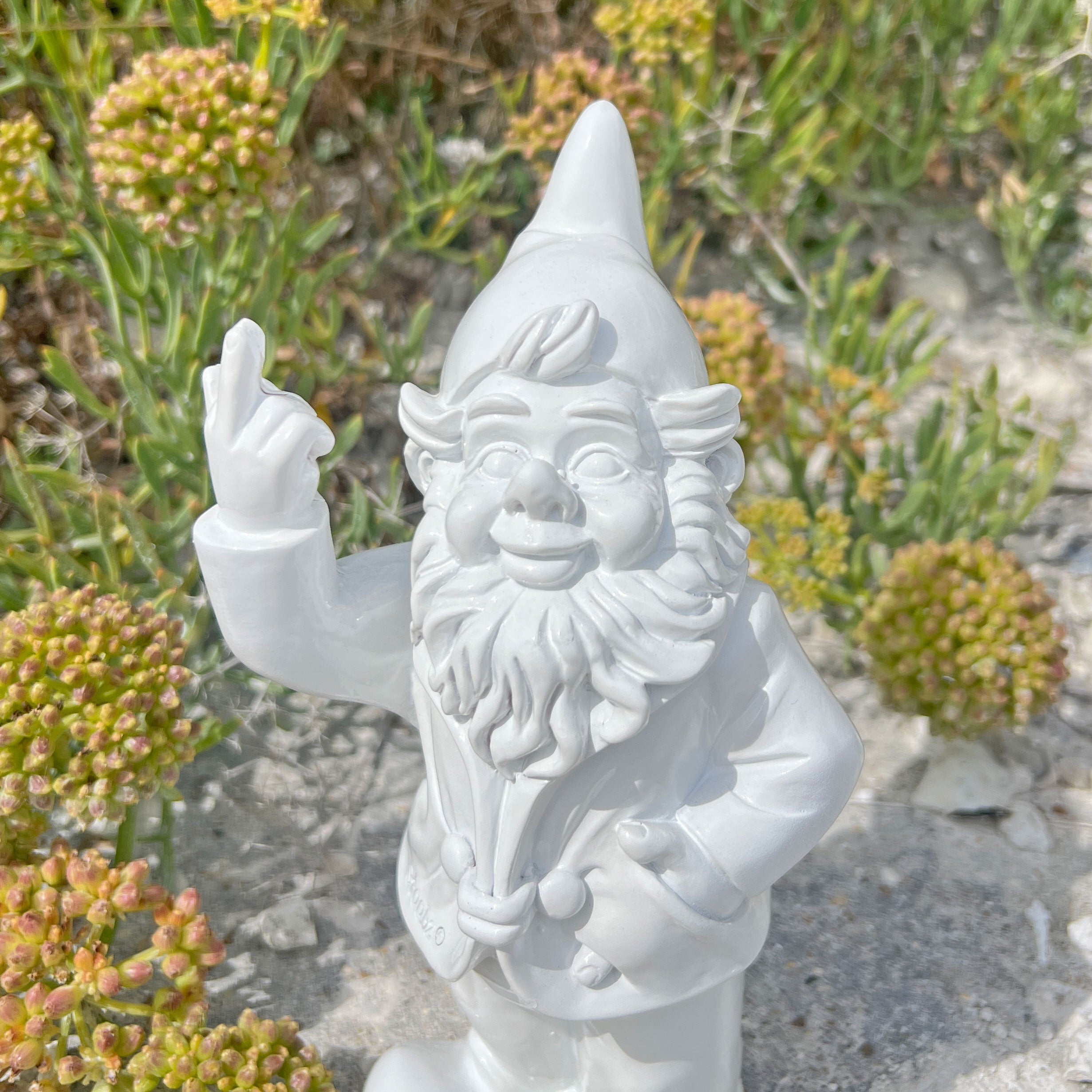White Middle Finger F**k You Garden Gnome 20cm