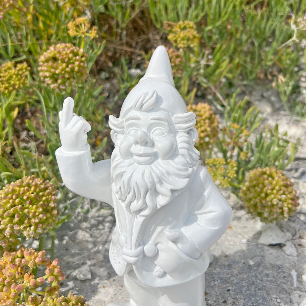 White Middle Finger F**k You Garden Gnome 20cm