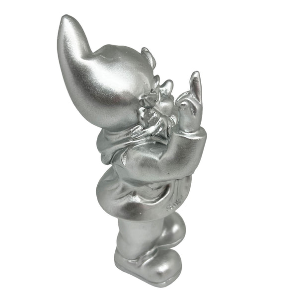 Middle Finger Silver Gnome