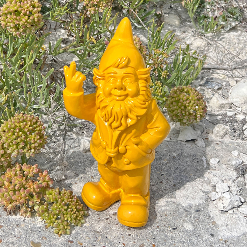 Yellow Middle Finger F**k You Garden Gnome 20cm