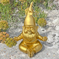 Gold Gnome in Yoga Position Outdoor or Indoor Ornament