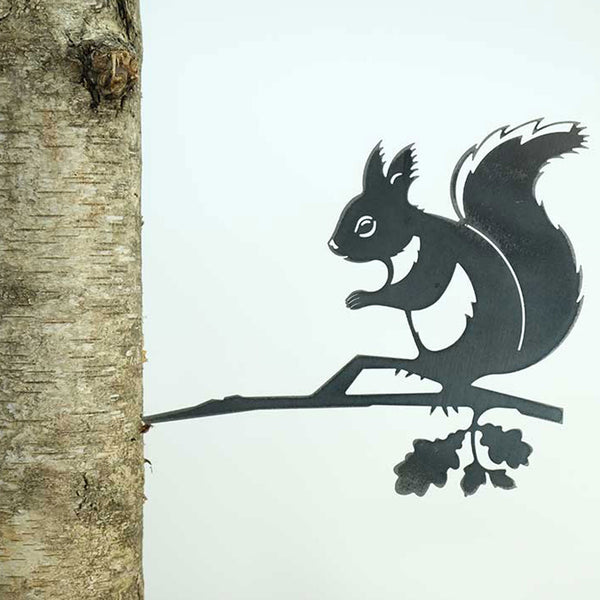 Squirrel Silhouette Fence / Tree Garden Stake Ornament