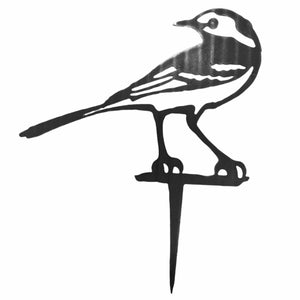 Steel Wagtail Bird Silhouette Garden Stake Ornament