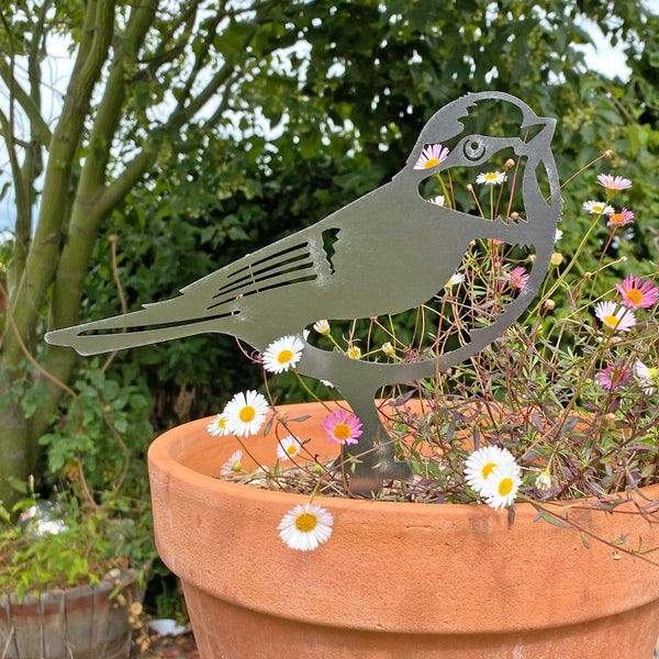 Steel Blue Tit Bird Silhouette Ornament