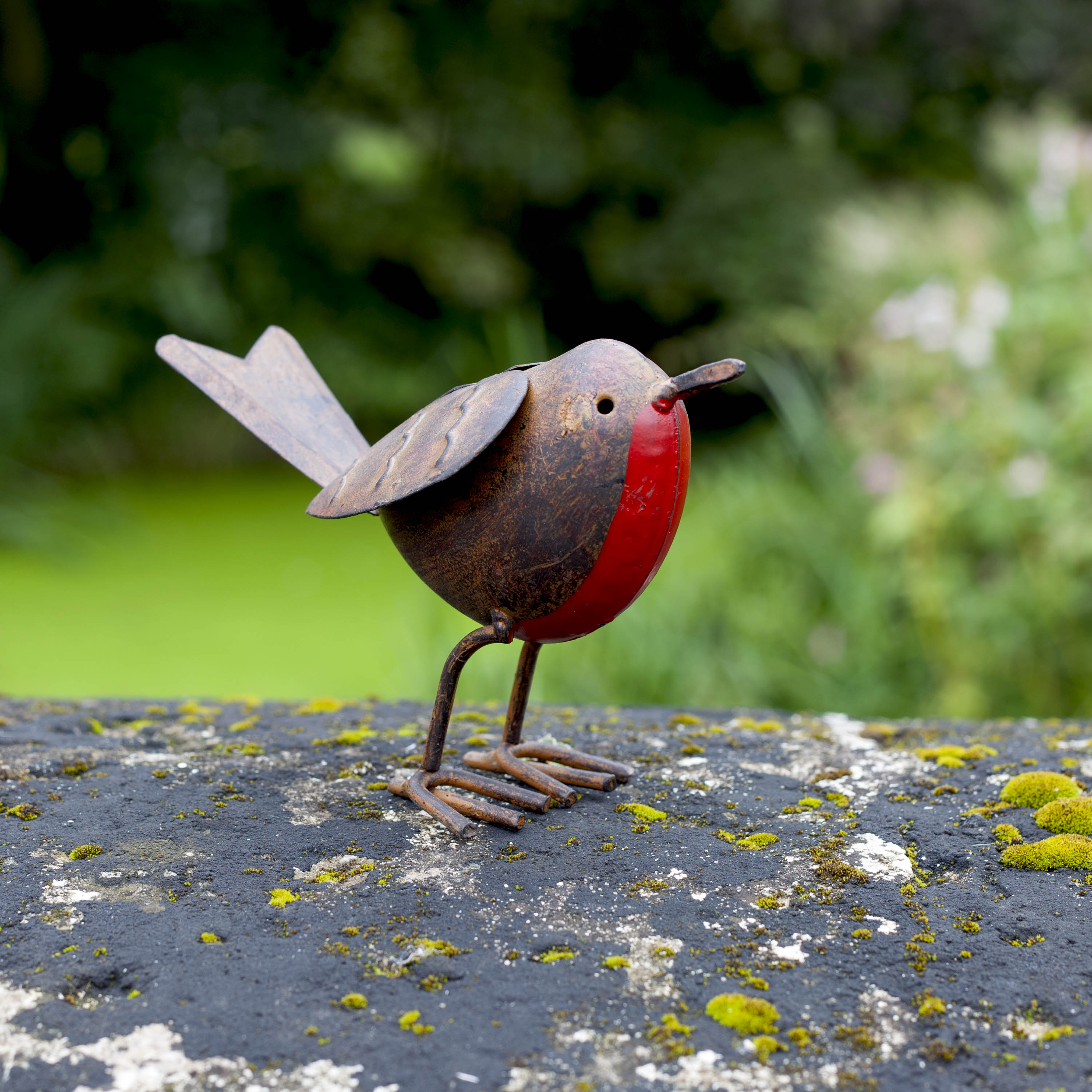 Set of 3 Robin Garden Metal Bird Ornaments