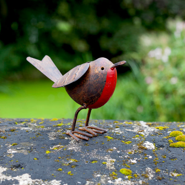 Tin Robin Bird Metal Garden Ornament