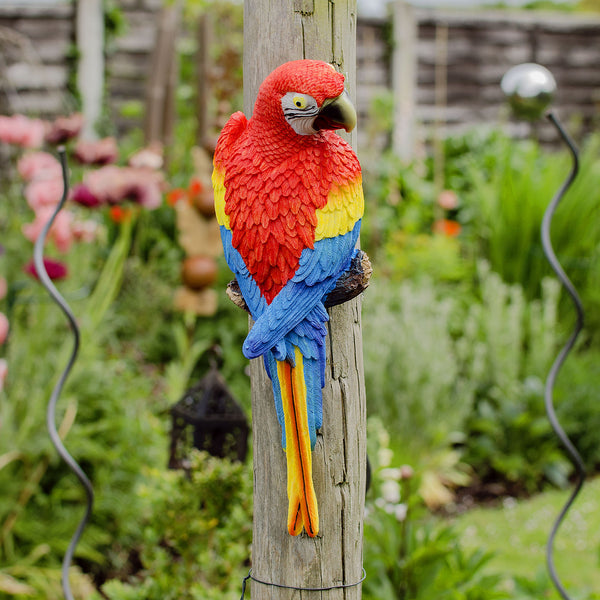 Red Garden Parrot Ornament