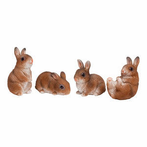 Set of 4 Large Rabbit Garden Animal Ornaments