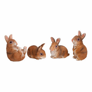 Four Rabbit Garden Ornaments