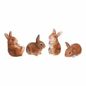 Set of Four Rabbit Garden Ornaments