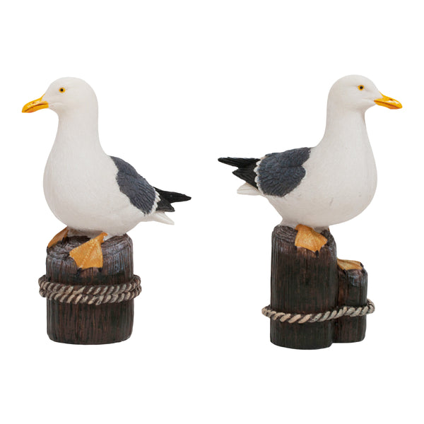 Pair of Realistic Seagull Bird Garden or Home Ornaments