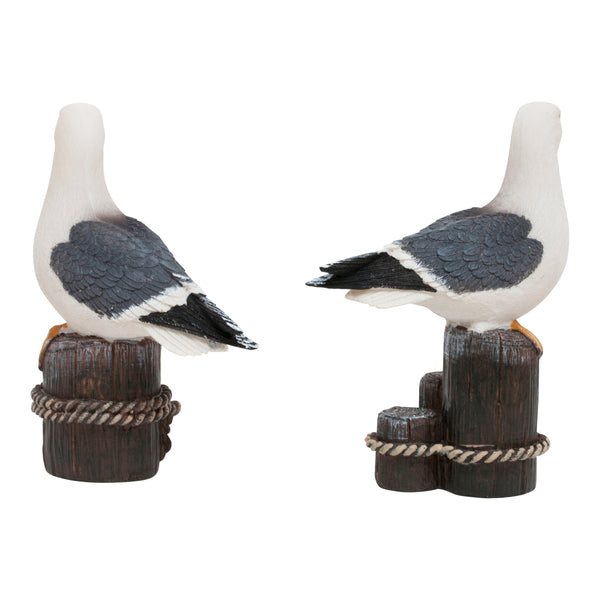 Pair of Realistic Seagull Bird Garden or Home Ornaments