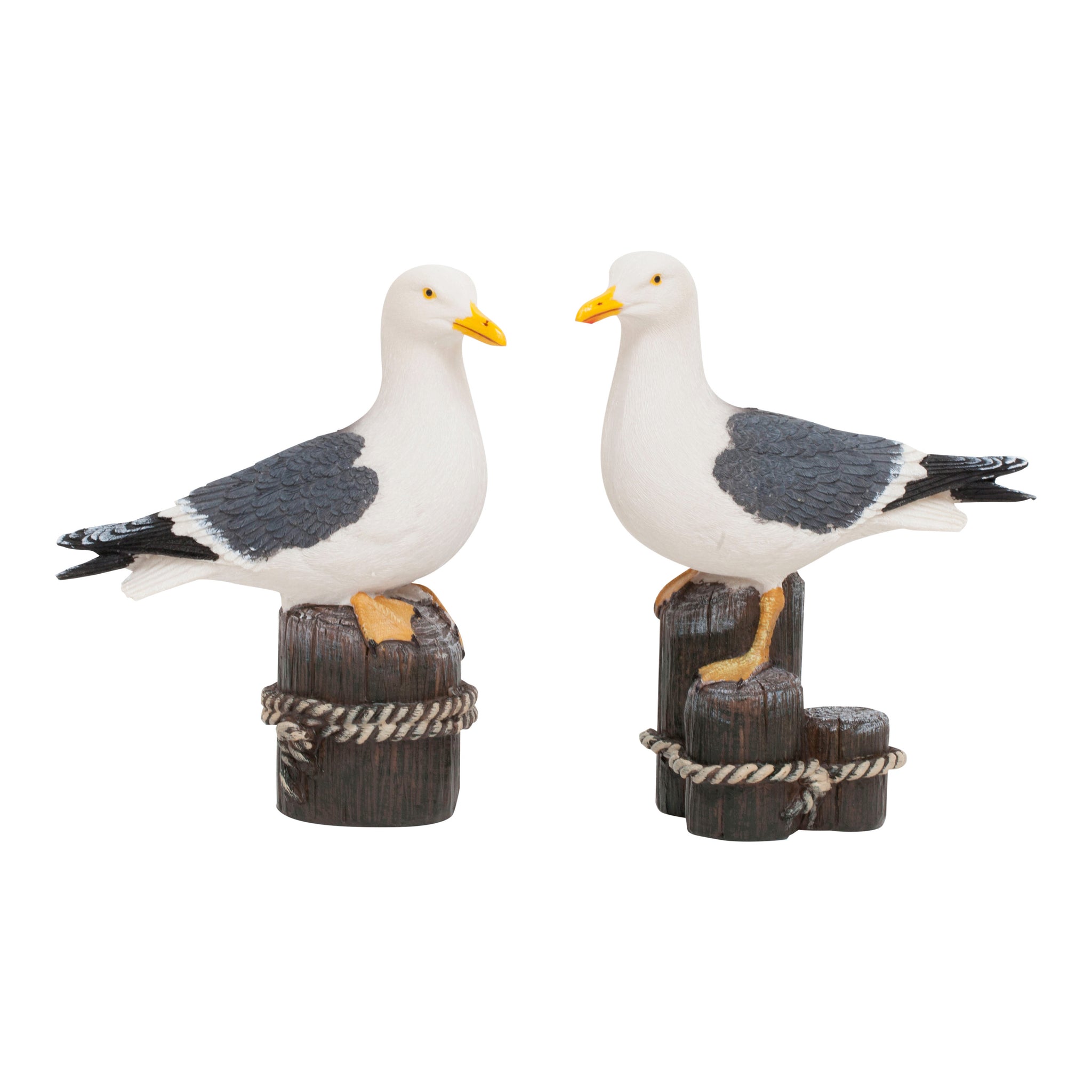 Pair of Realistic Seagull Bird Garden or Home Ornaments