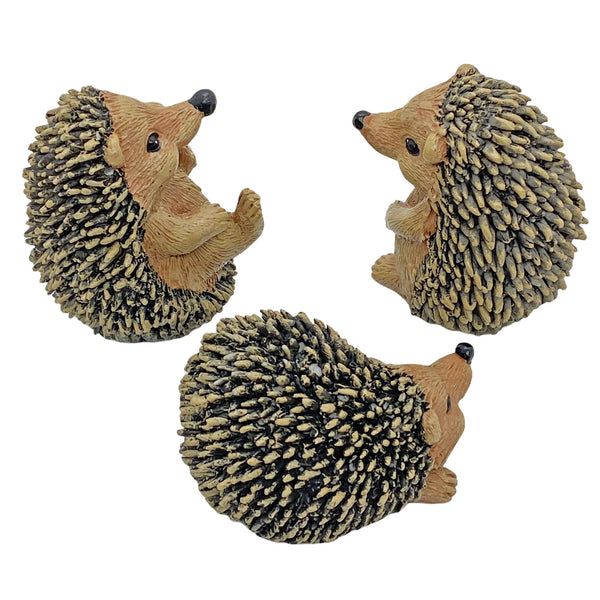 3 Hedgehog Garden Ornaments