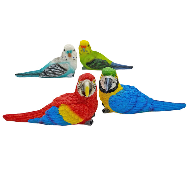 4 Pot Topping Tropical Birds Garden Ornaments