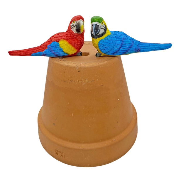 4 Pot Topping Tropical Birds Garden Ornaments