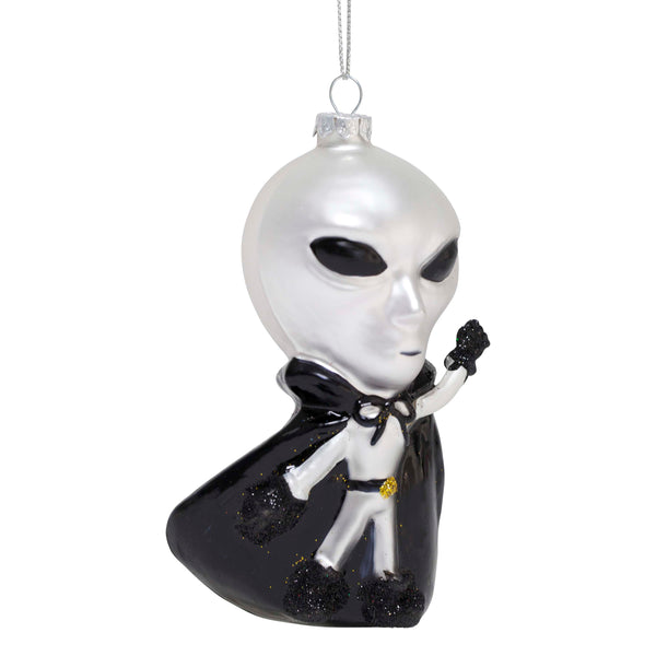 Zorg the Alien Glass Christmas Tree Bauble Decoration