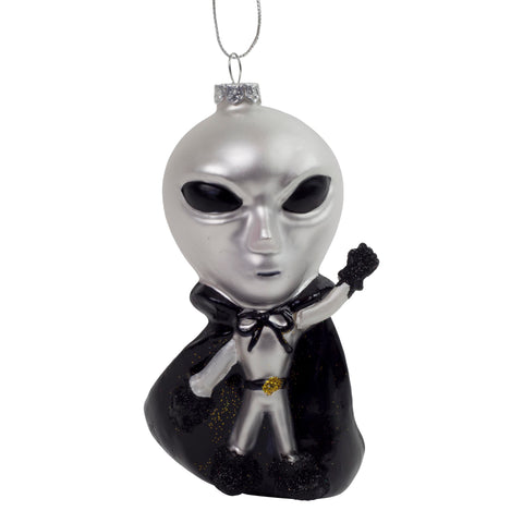 Zorg the Alien Glass Christmas Tree Bauble Decoration