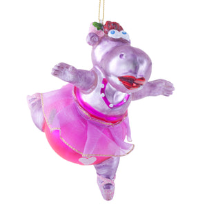 Ballerina Hippo Christmas Tree Bauble