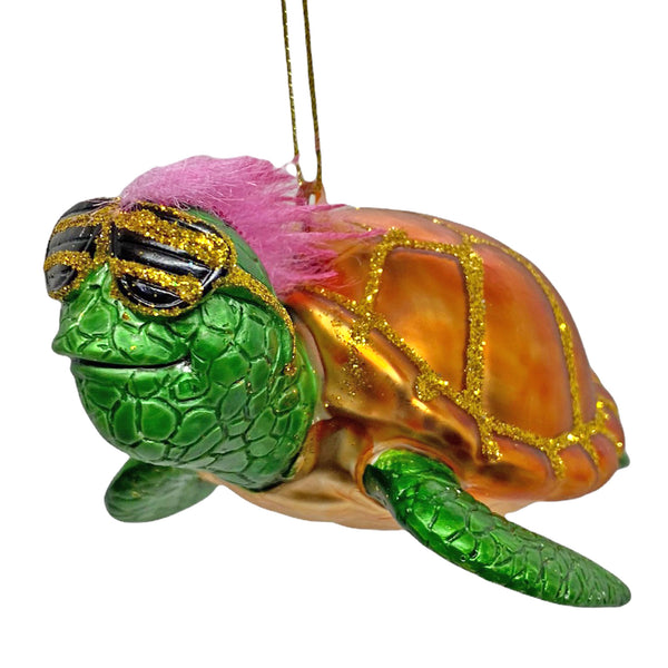 Novelty Turtle Christmas Tree Glass Bauble