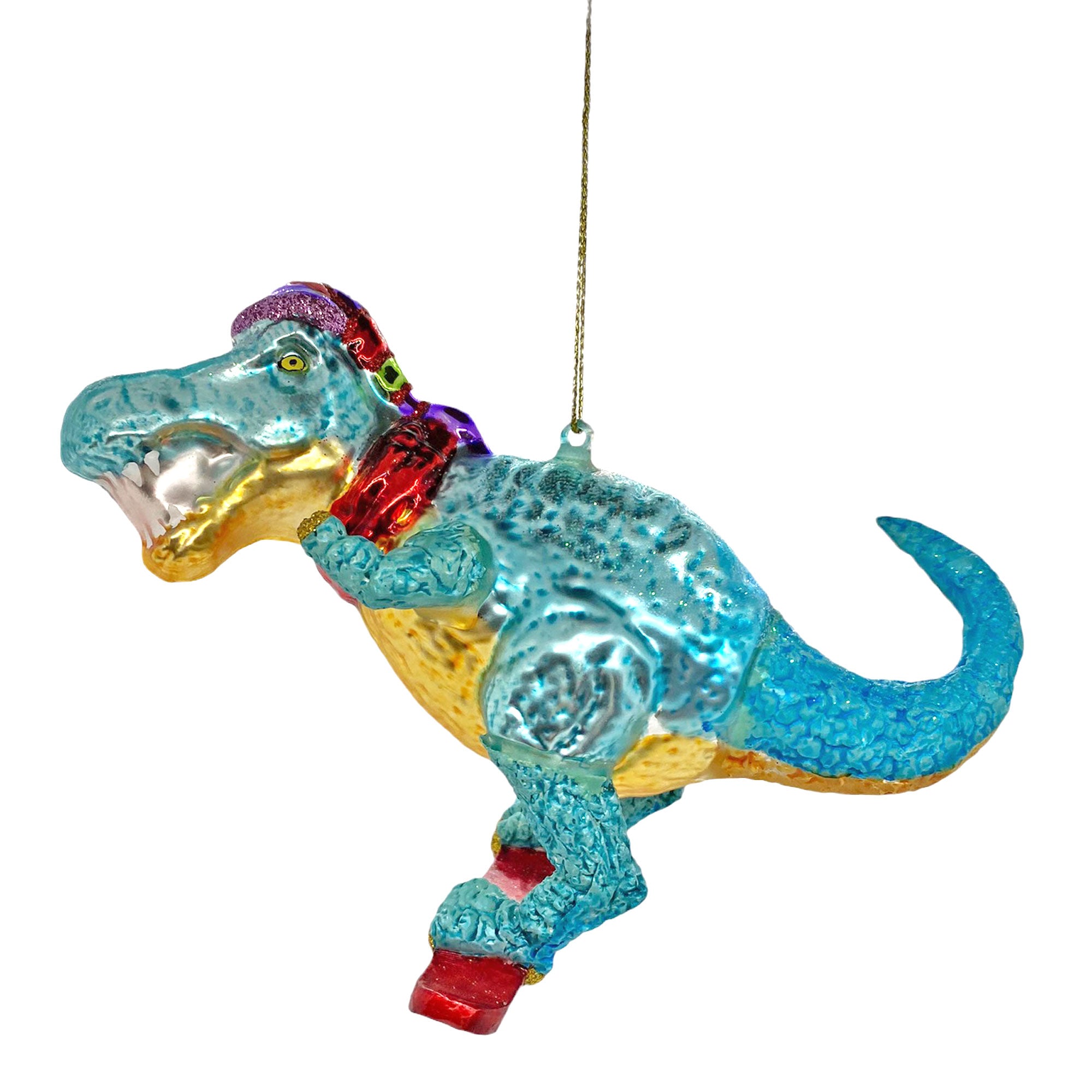 Surfing Dinosaur Christmas Tree Bauble