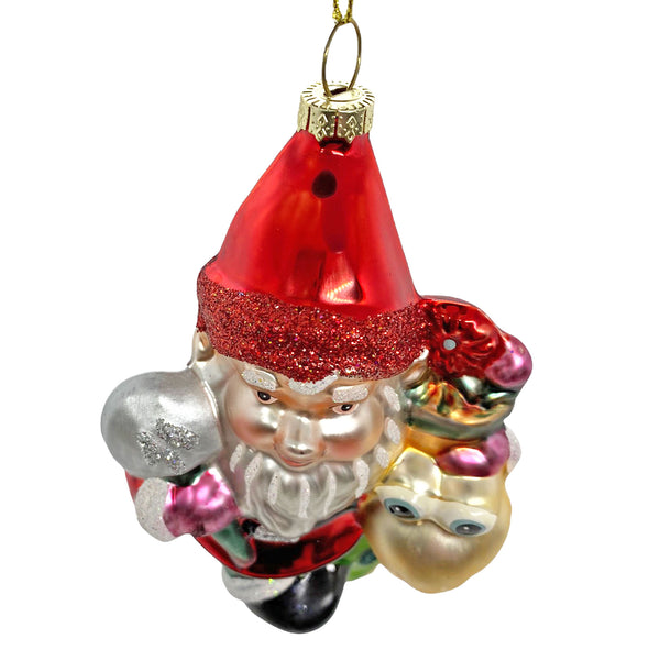 Garden Gnome on a Snail Christmas Tree Bauble