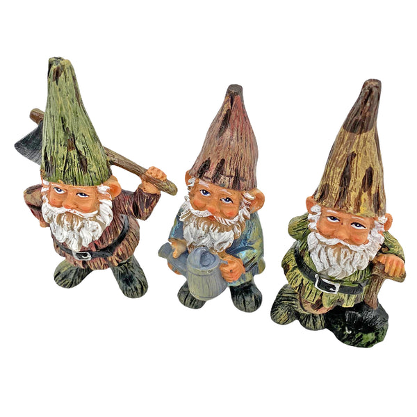 Set of 3 Traditional Garden Gnome Ornaments