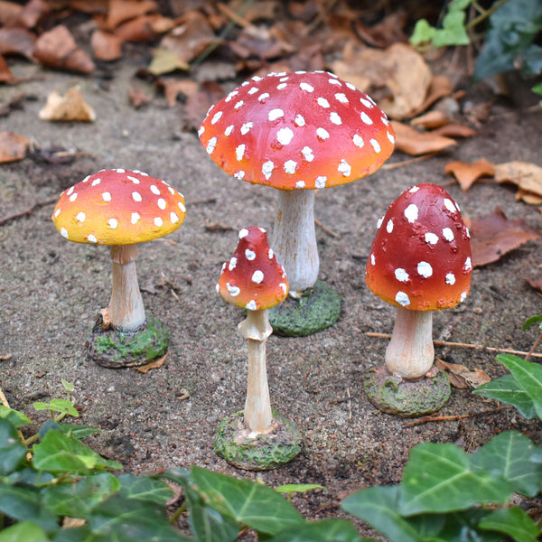 Red Cap Garden Mushroom Ornaments