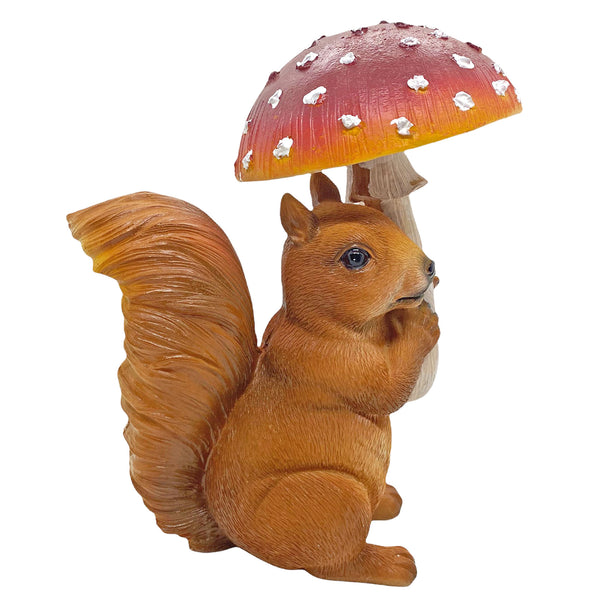 Squirrel Ornament Holding Red Toadstool