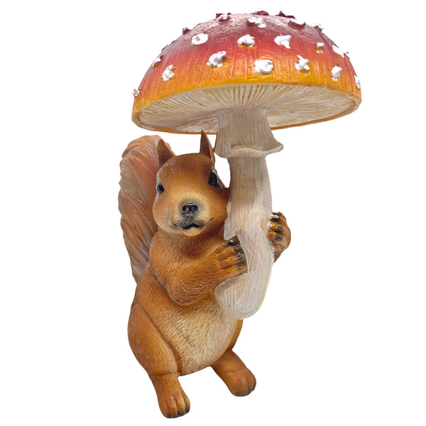 Squirrel Ornament with Mushroom