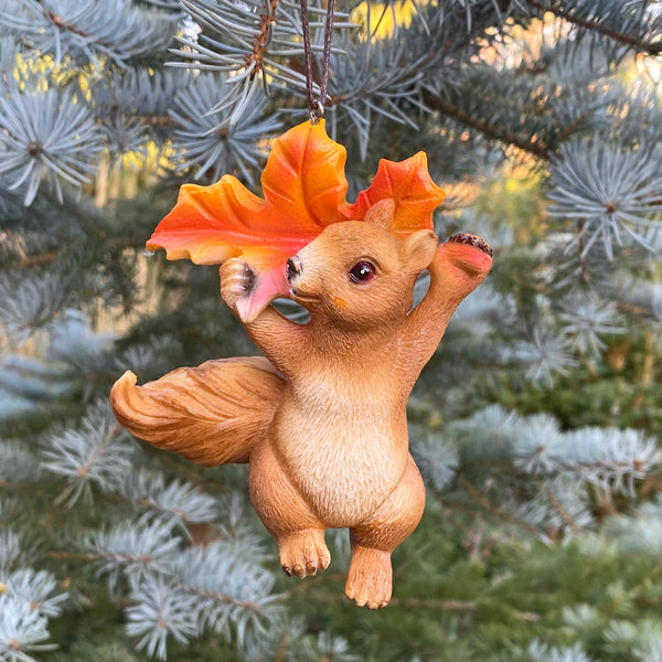 Hanging Autumnal Squirrel Christmas Tree Decoration