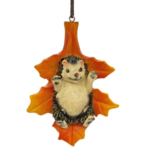 Autumnal Hedgehog Leaf Christmas Tree Decoration