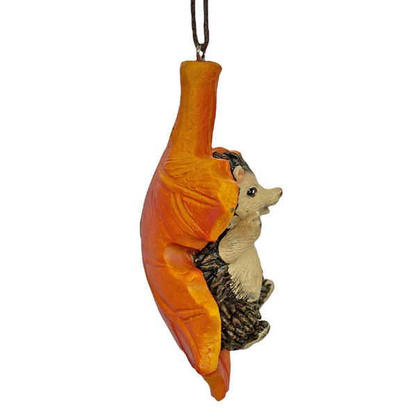 Autumnal Hedgehog Leaf Christmas Tree Decoration