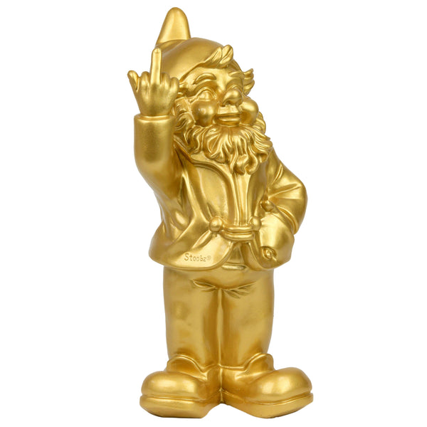 30cm F**k You Naughty Middle Finger Gold Gnome Ornament